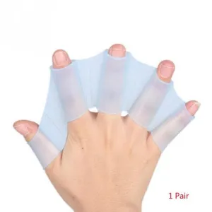 1 Pair Unisex Silicone Swim Fins Swimming Flippers Finger Webs Water Sports