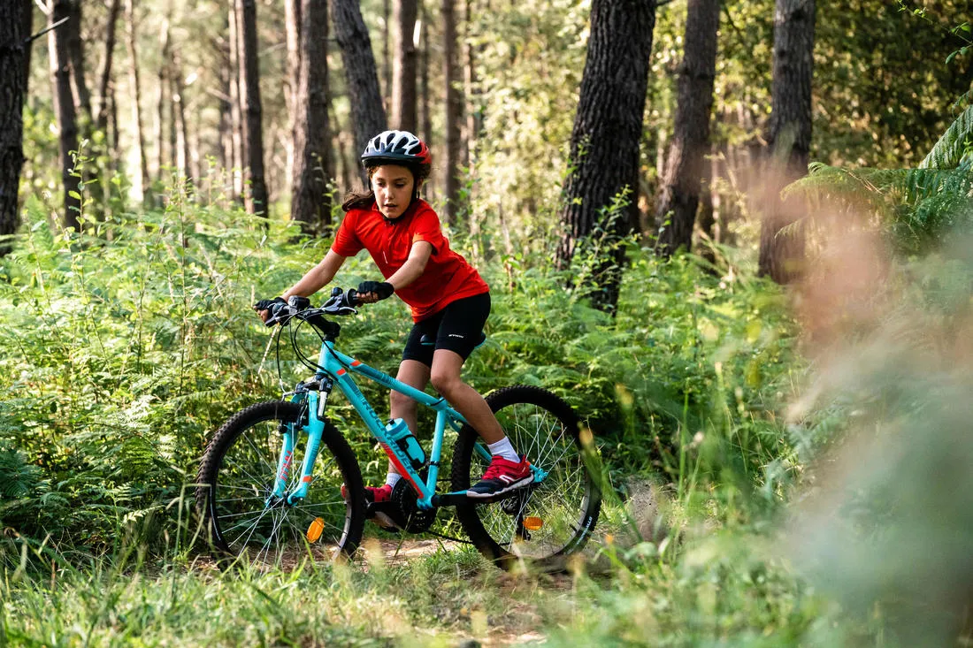100 Kids' Fingerless Cycling Gloves - Black