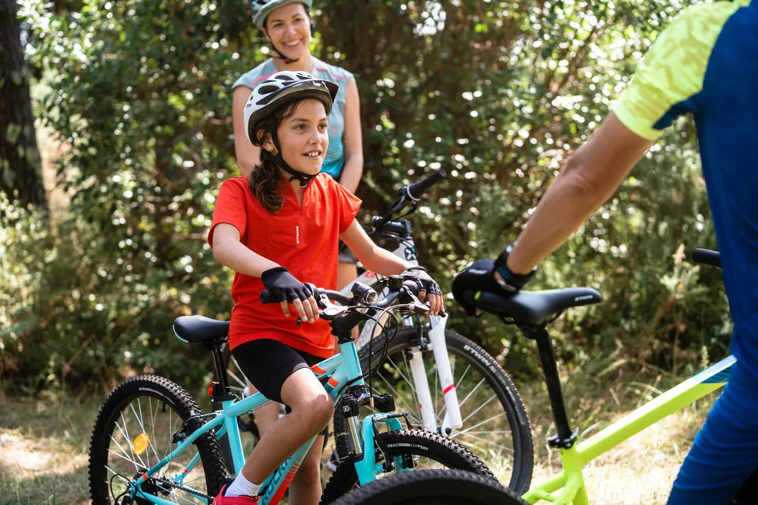 100 Kids' Fingerless Cycling Gloves - Black