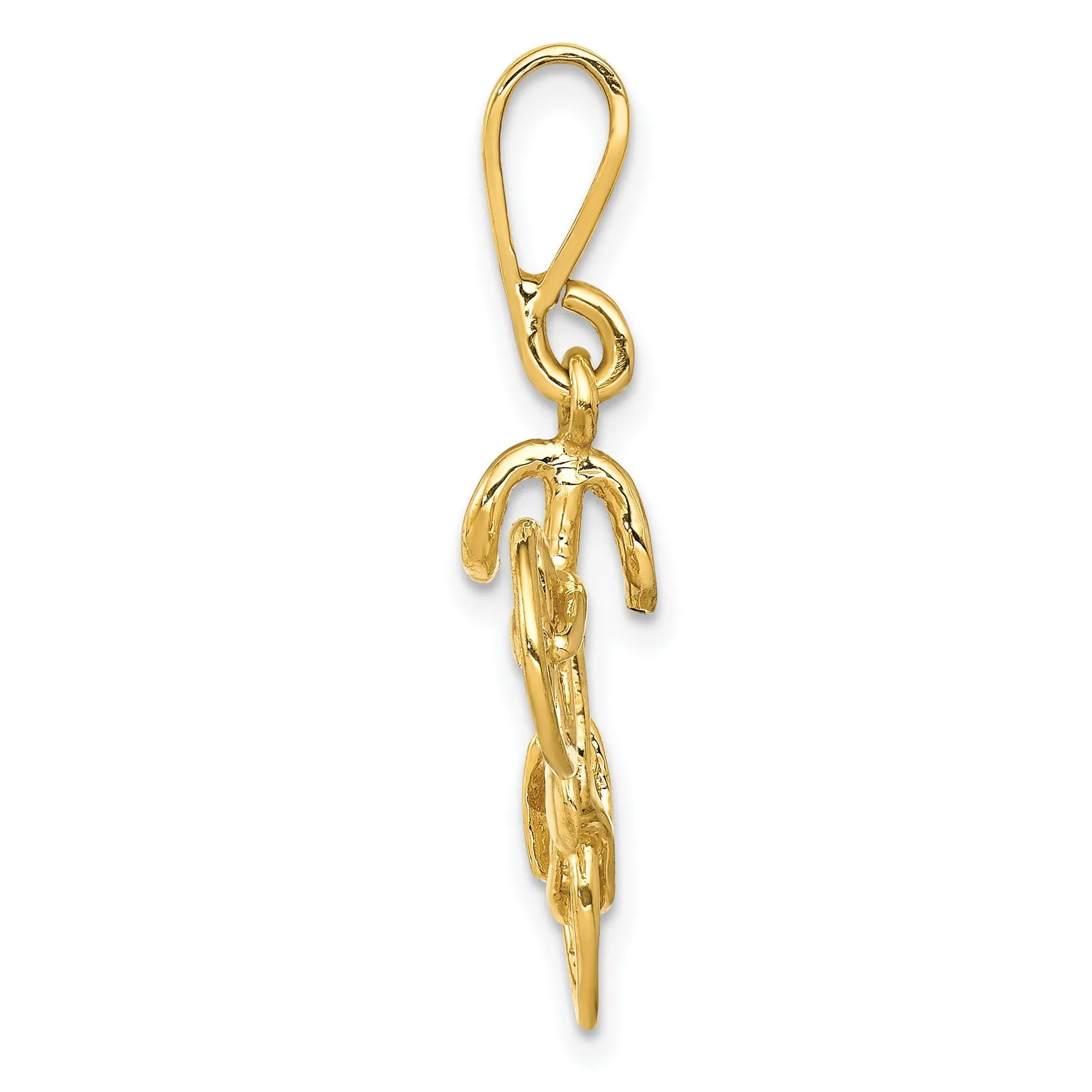 14kt Yellow Gold Polished Bicycle Pendant