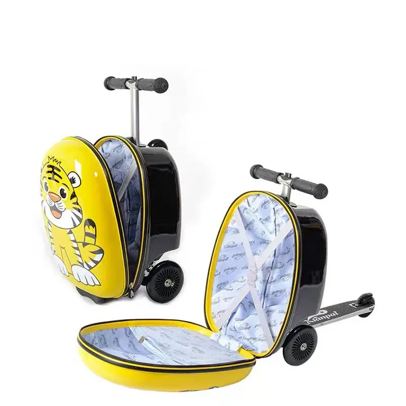 18Inch Kids Scooter Rolling Suitcase Lazy Trolley