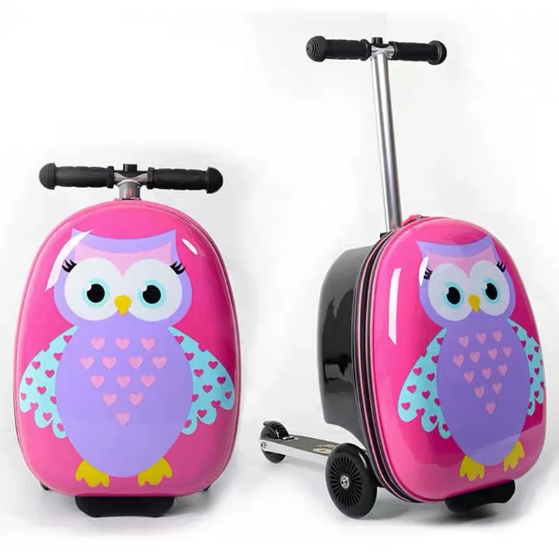 18Inch Kids Scooter Rolling Suitcase Lazy Trolley