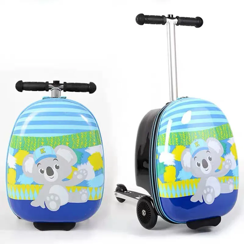 18Inch Kids Scooter Rolling Suitcase Lazy Trolley