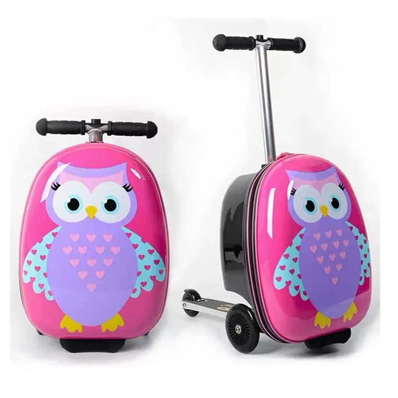 18Inch Kids Scooter Rolling Suitcase Lazy Trolley