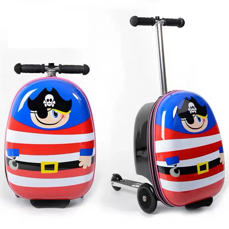 18Inch Kids Scooter Rolling Suitcase Lazy Trolley