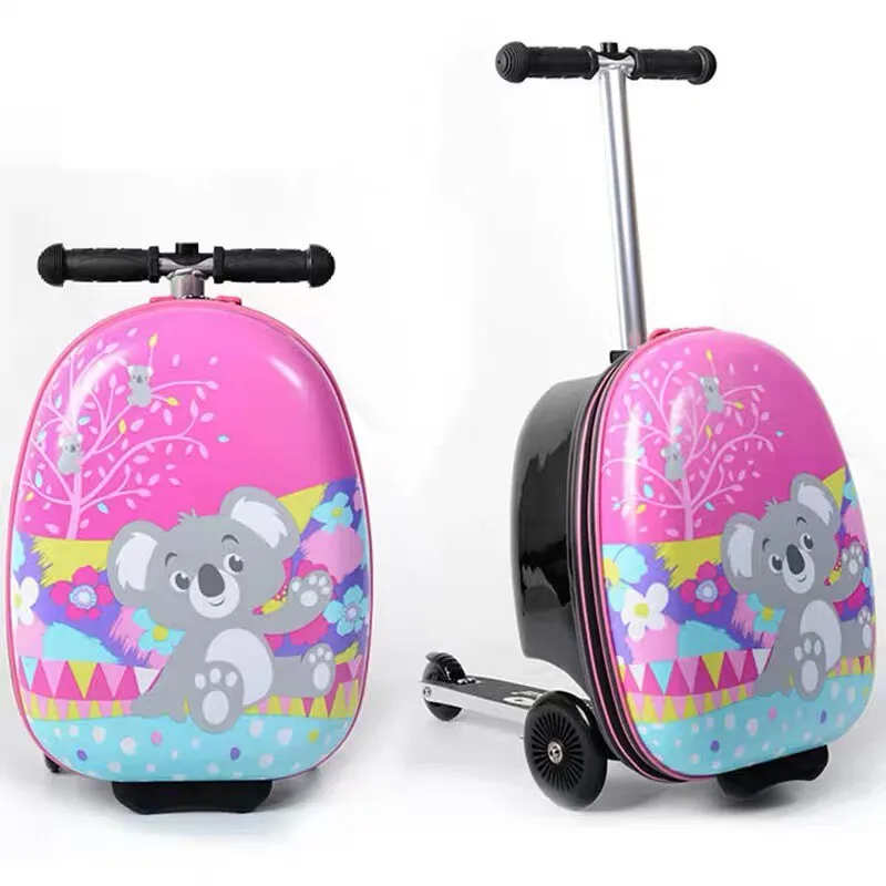 18Inch Kids Scooter Rolling Suitcase Lazy Trolley