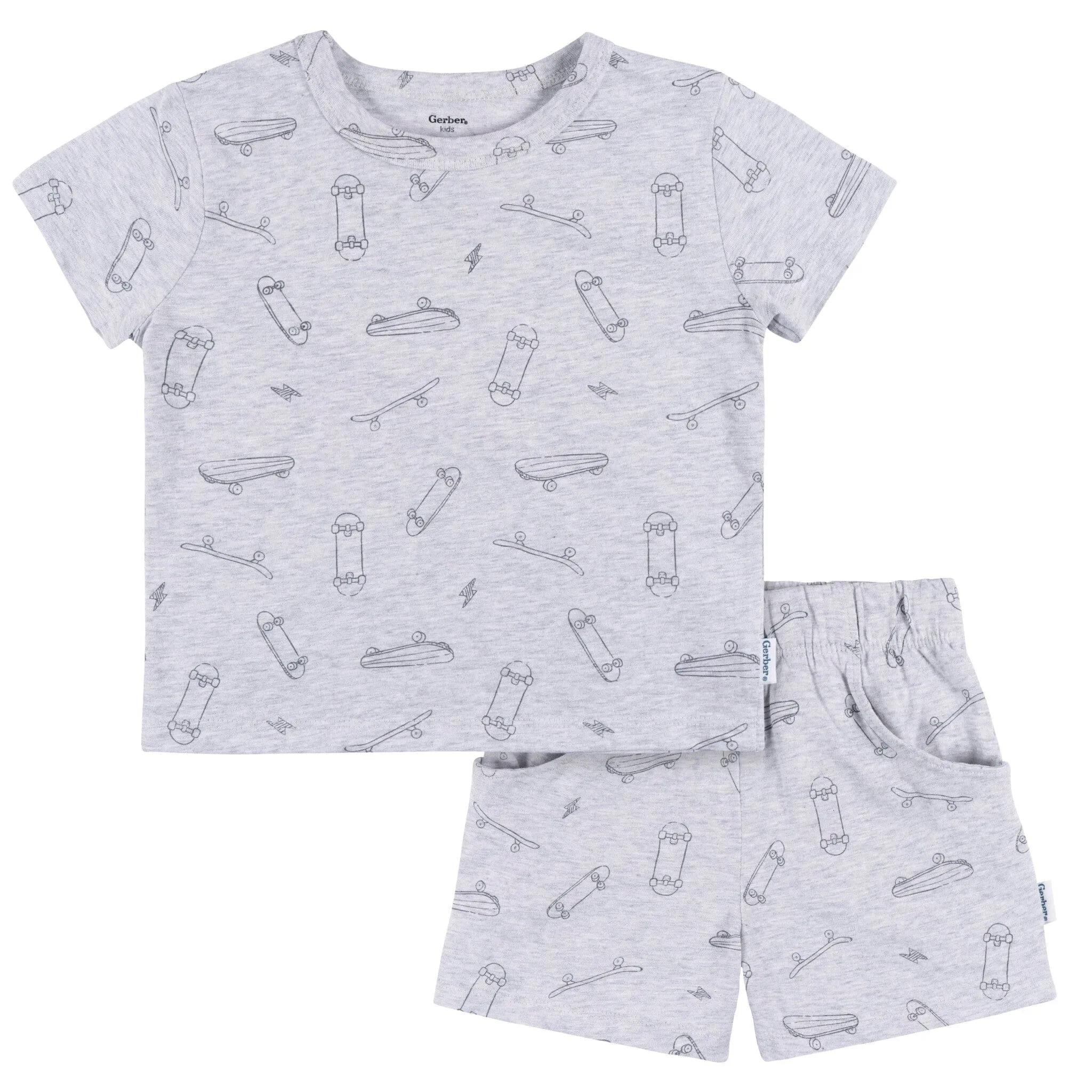 2-Piece Baby & Toddler Boys Skateboard T-Shirt and Shorts Set