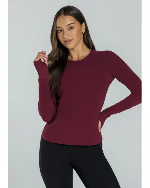 Abi and Joseph Morning Stretch Long Sleeve Top - Claret