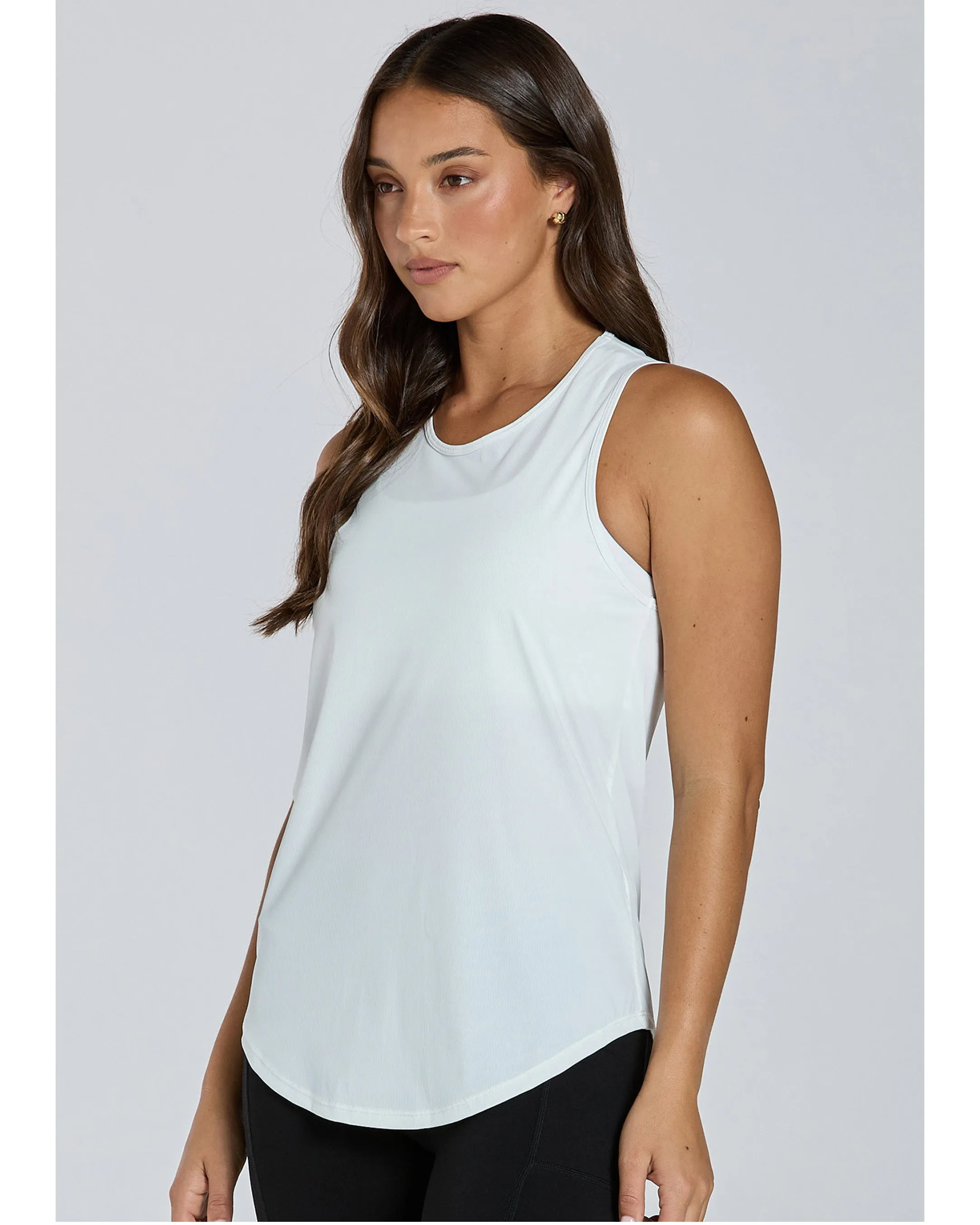 Abi and Joseph Walk on by Mesh Back Tank - White