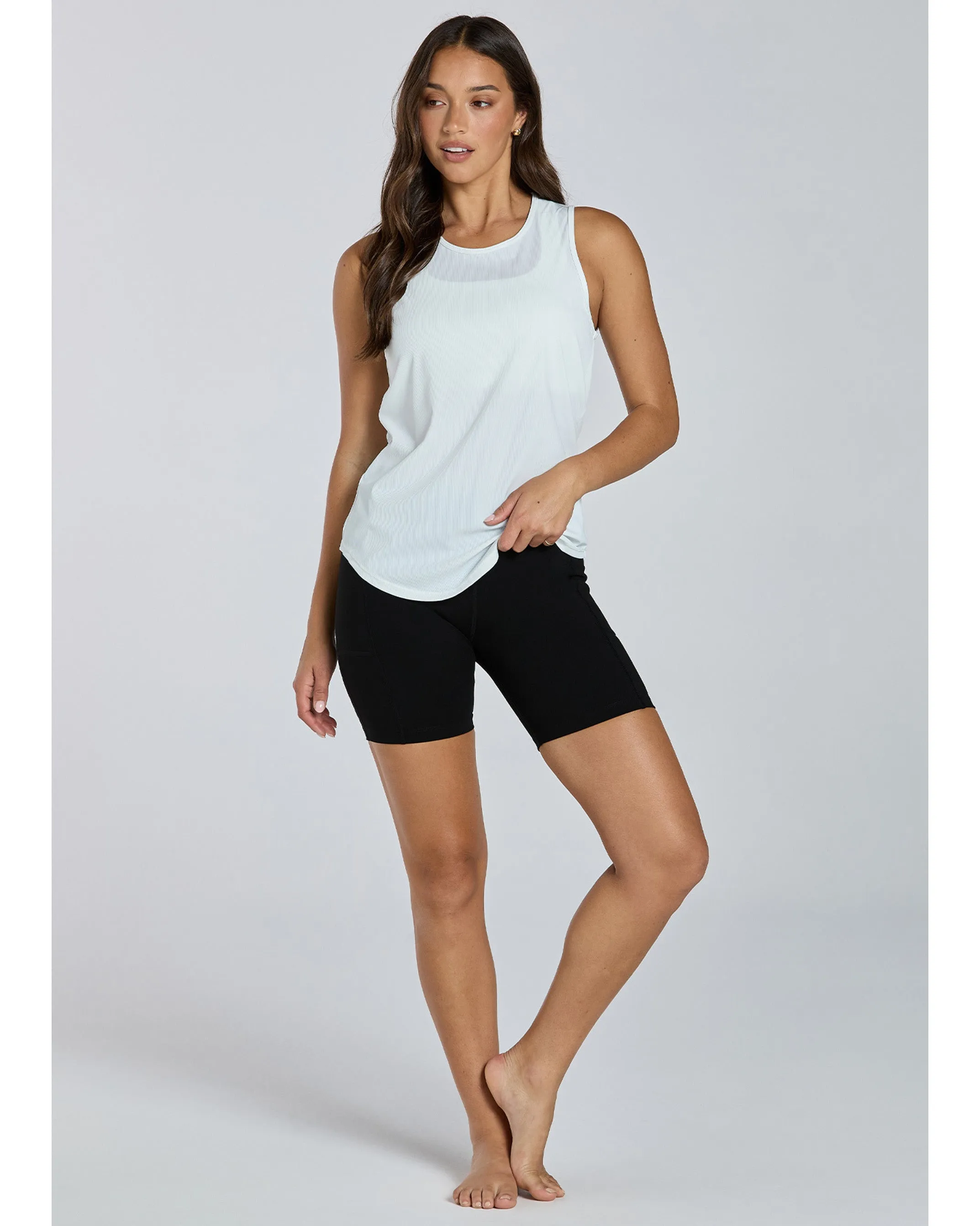 Abi and Joseph Walk on by Mesh Back Tank - White
