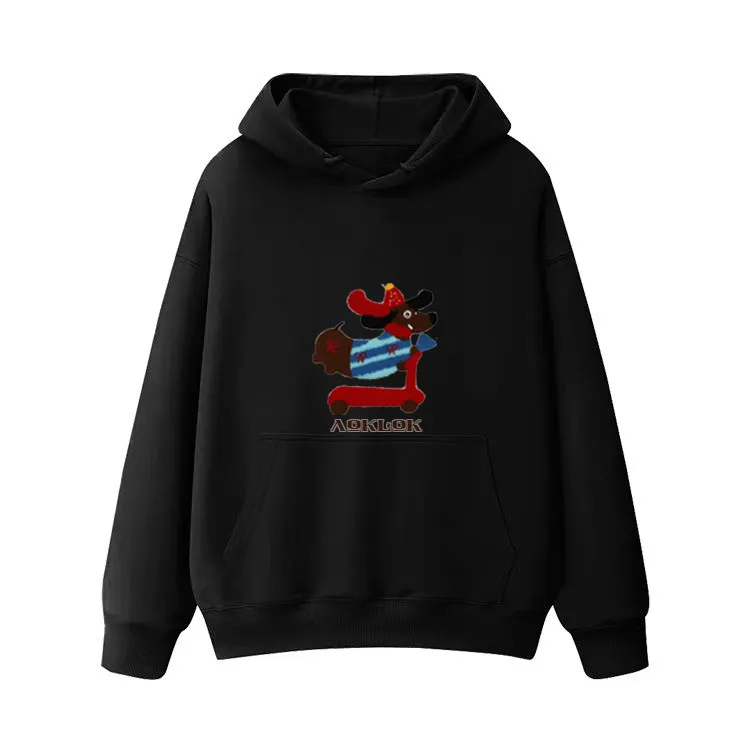 AG Embroidery Skateboard Dachshund  Hoodie