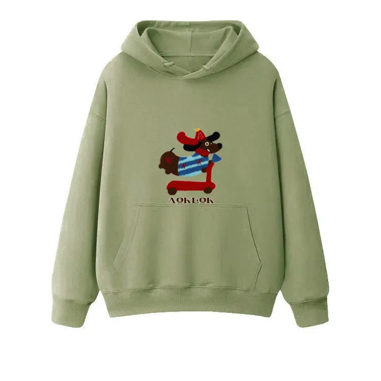 AG Embroidery Skateboard Dachshund  Hoodie