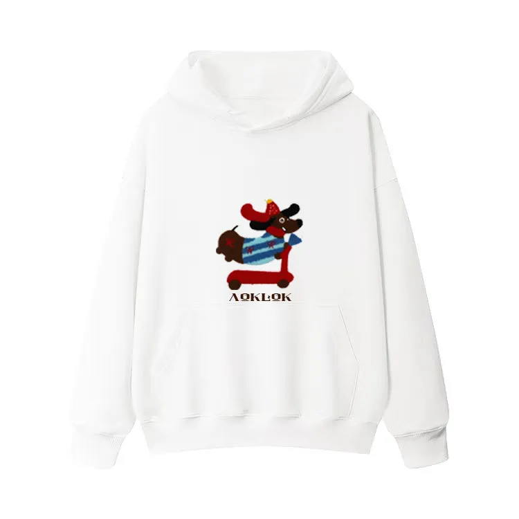 AG Embroidery Skateboard Dachshund  Hoodie