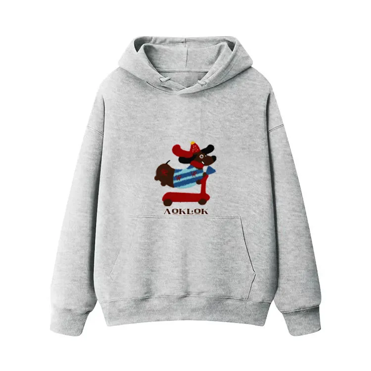 AG Embroidery Skateboard Dachshund  Hoodie