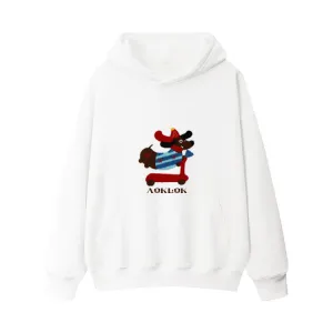 AG Embroidery Skateboard Dachshund  Hoodie