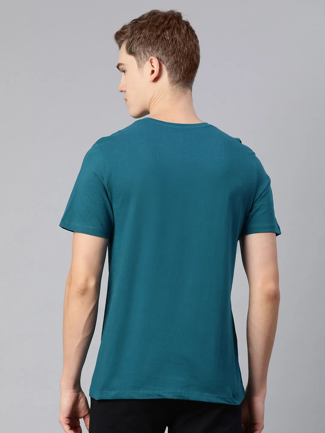 Alcis Men Blue Typography Printed T-shirt