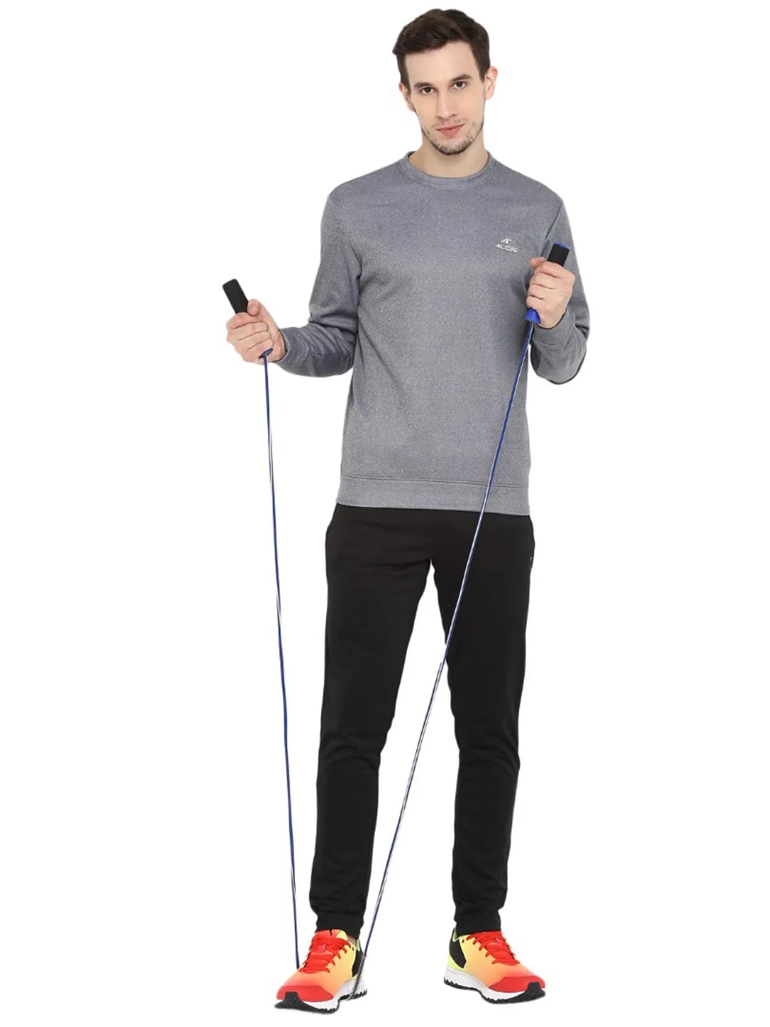 Alcis Men Solid Grey Sweatshirts
