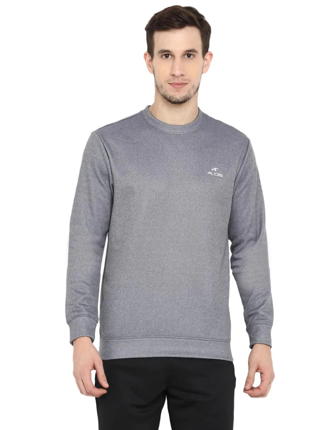 Alcis Men Solid Grey Sweatshirts