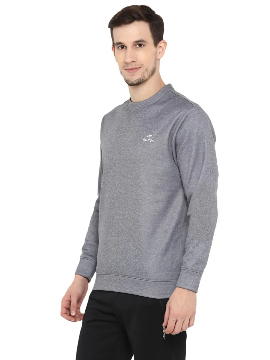 Alcis Men Solid Grey Sweatshirts