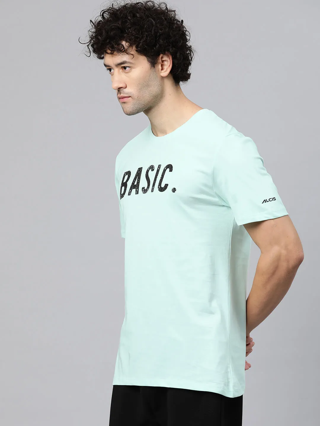 Alcis Men Typography Printed Anti Static T-shirt