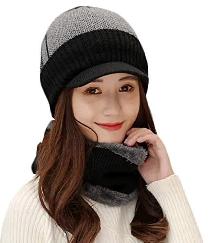 Alexvyan Winter Unisex Woolen Pashmina Cashmere Beanie Hat Cap for Men Women Girl Boy Warm Snow Proof Soft for Riding, Cycling, Byke, Bike, Motorcycle Air Proof (Black Arrow)