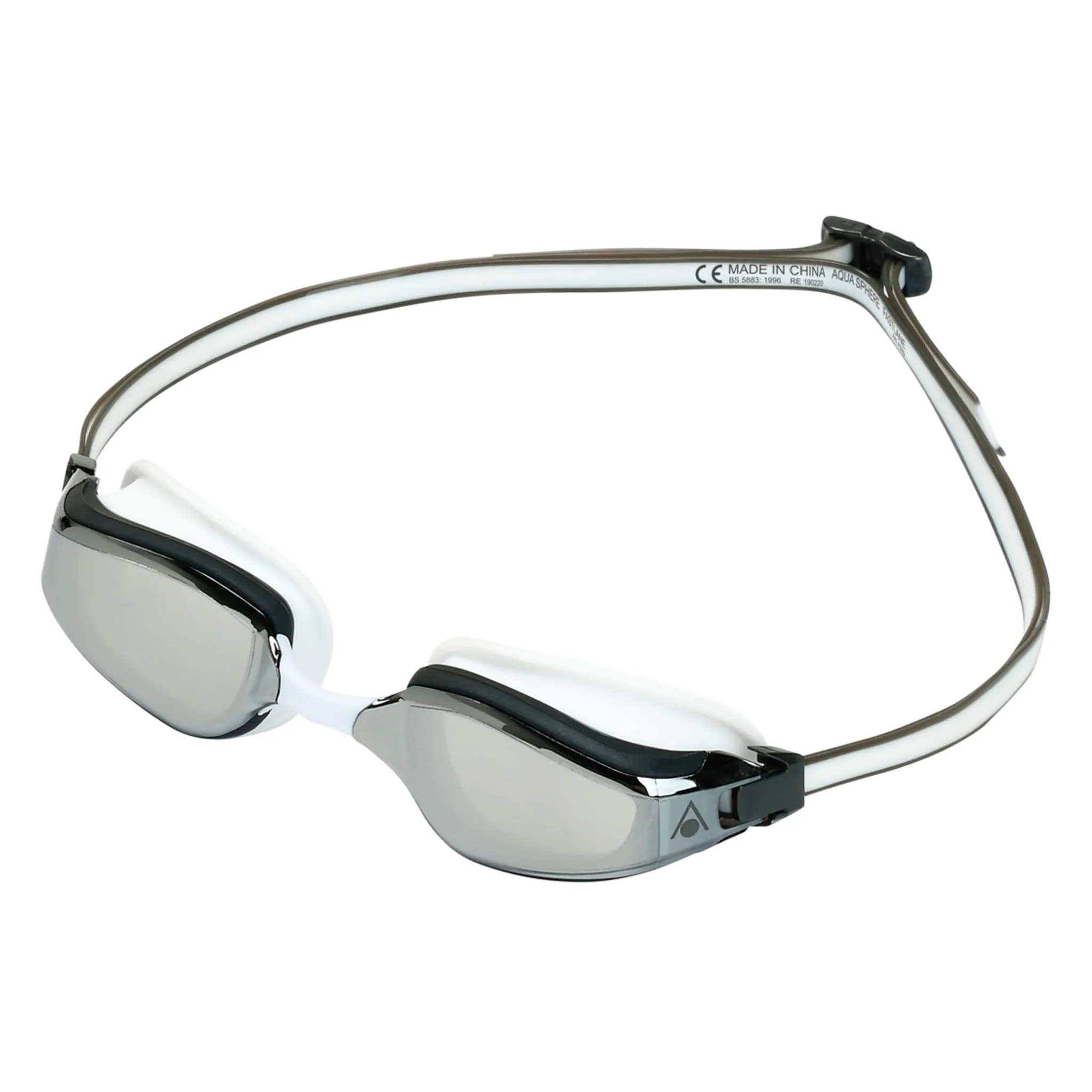 Aquasphere Fastlane Swimming Goggles Silver Titanium Mirrored Lenses