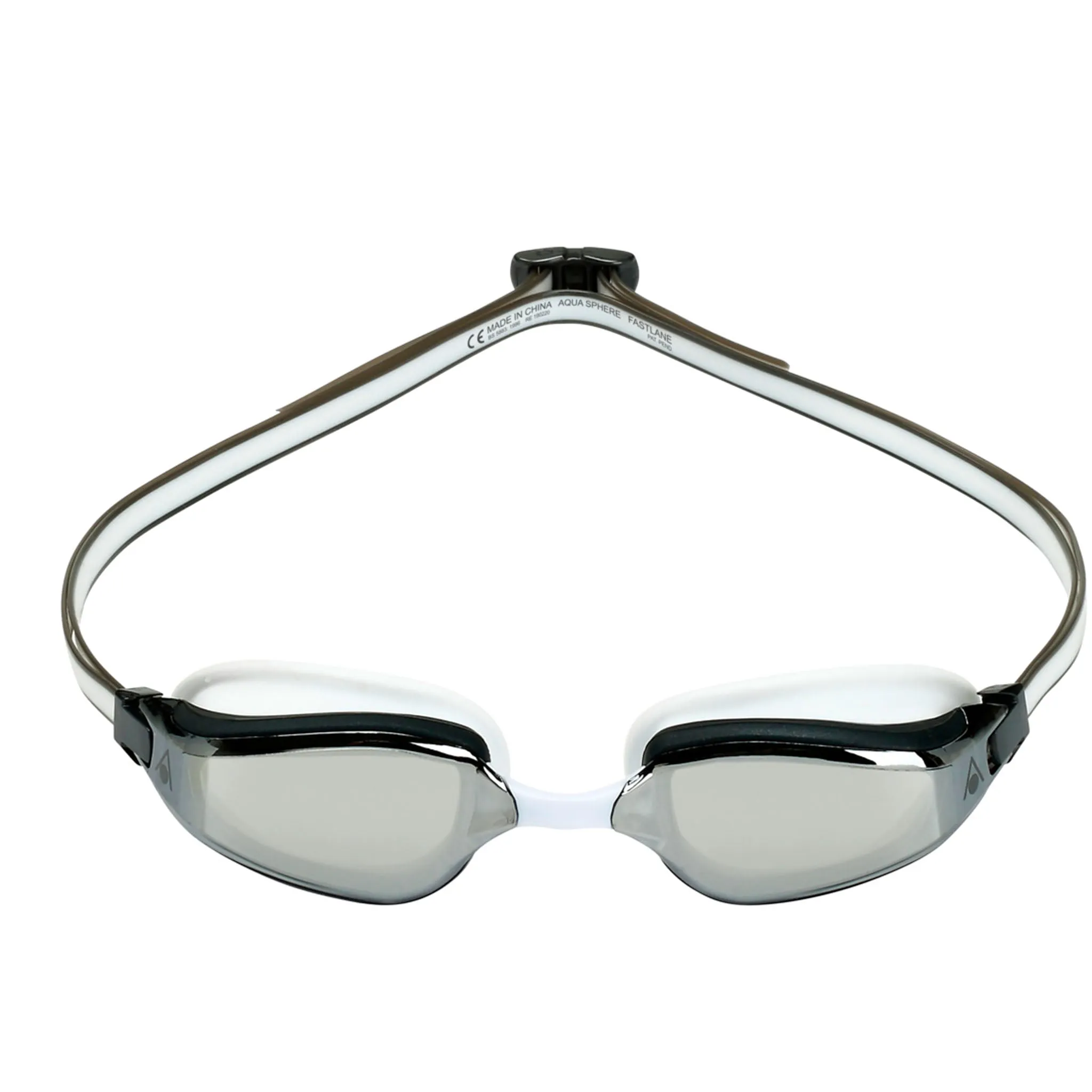 Aquasphere Fastlane Swimming Goggles Silver Titanium Mirrored Lenses