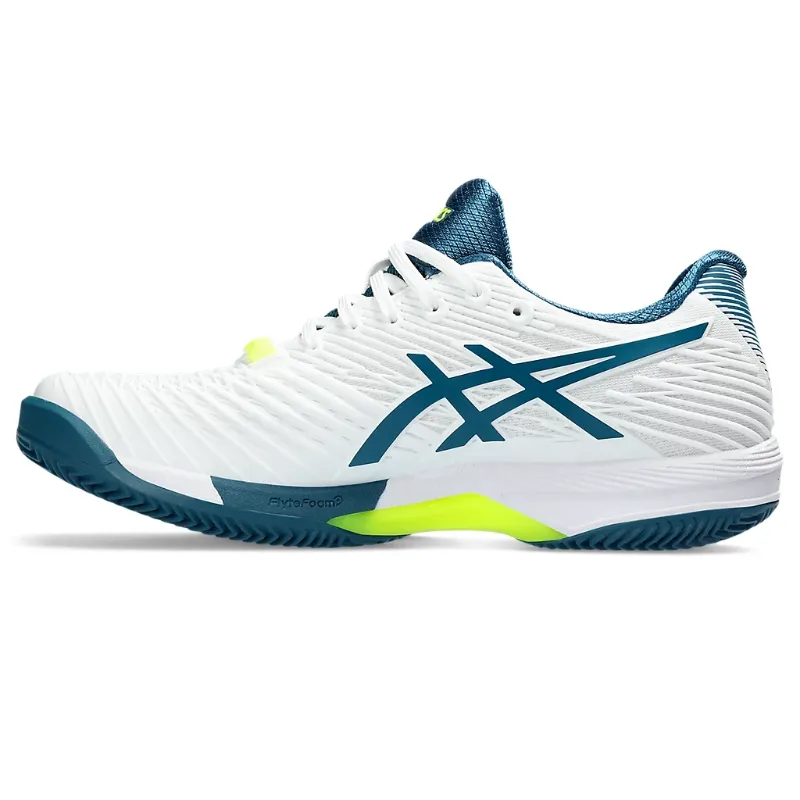 Asics Solution Speed FF 2 White/Restful Teal  Clay Mens Tennis Shoes