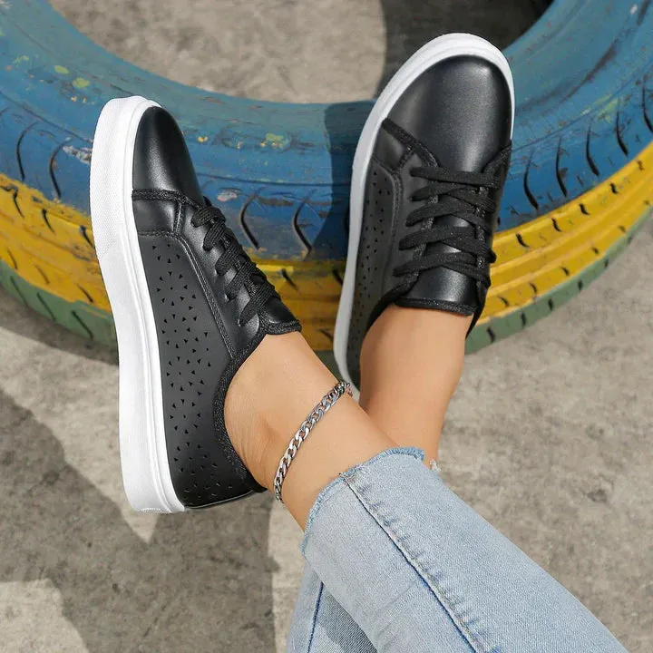 Beige Sophia lace-up sneaker