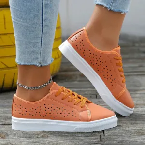 Beige Sophia lace-up sneaker