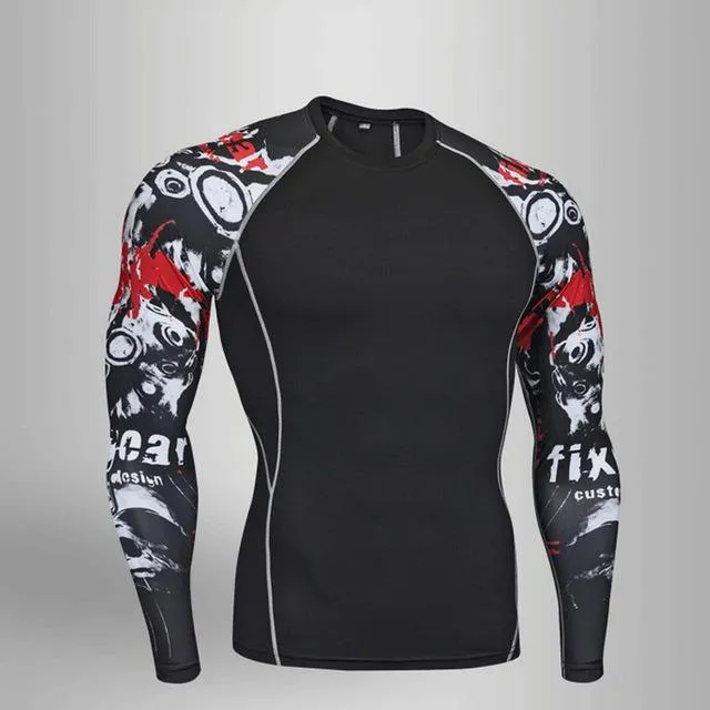 BEST NEW Mens Compression Set Running Tights Workout Fitness Training Tracksuit Long Sleeves