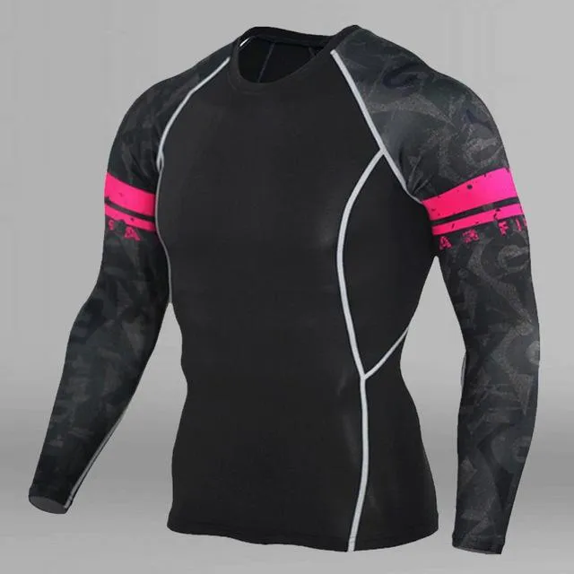 BEST NEW Mens Compression Set Running Tights Workout Fitness Training Tracksuit Long Sleeves