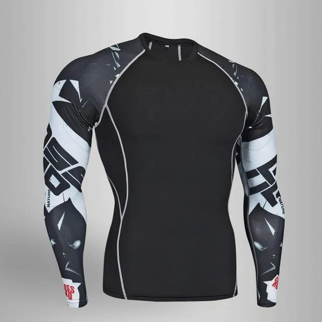 BEST NEW Mens Compression Set Running Tights Workout Fitness Training Tracksuit Long Sleeves