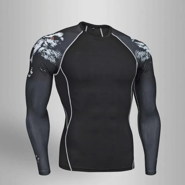 BEST NEW Mens Compression Set Running Tights Workout Fitness Training Tracksuit Long Sleeves
