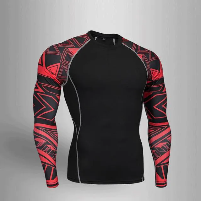 BEST NEW Mens Compression Set Running Tights Workout Fitness Training Tracksuit Long Sleeves