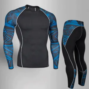 BEST NEW Mens Compression Set Running Tights Workout Fitness Training Tracksuit Long Sleeves