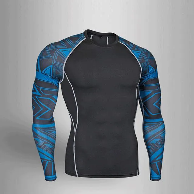 BEST NEW Mens Compression Set Running Tights Workout Fitness Training Tracksuit Long Sleeves