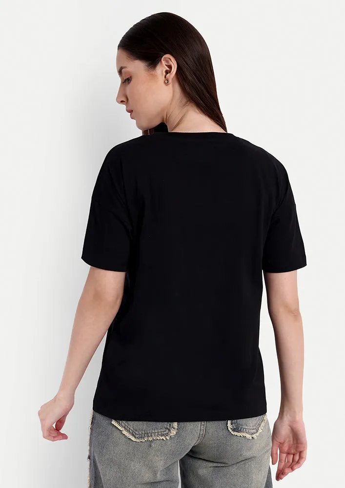Black Grateful Print Short Sleeve T-Shirt