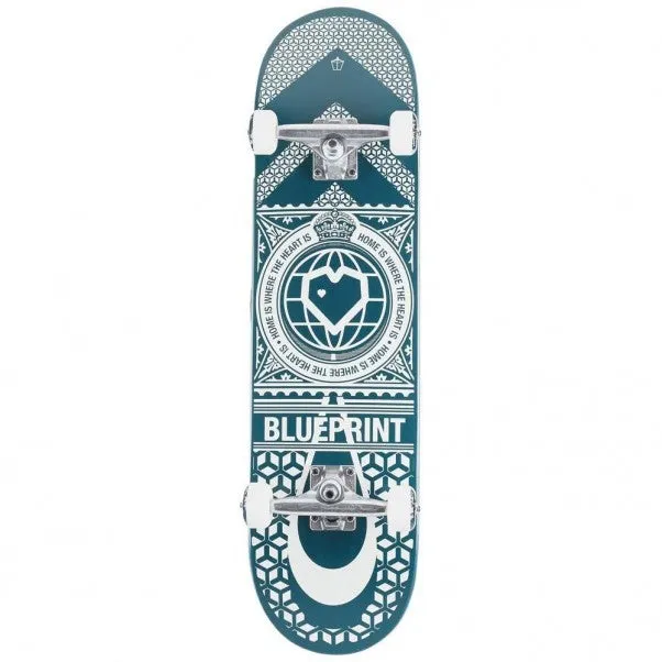 Blueprint Home Heart Complete Skateboard 8" - Navy / White