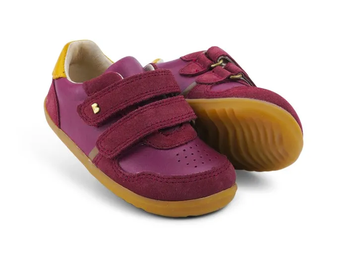 Bobux Step Up Riley Boysenberry   Chartreuse Trainers