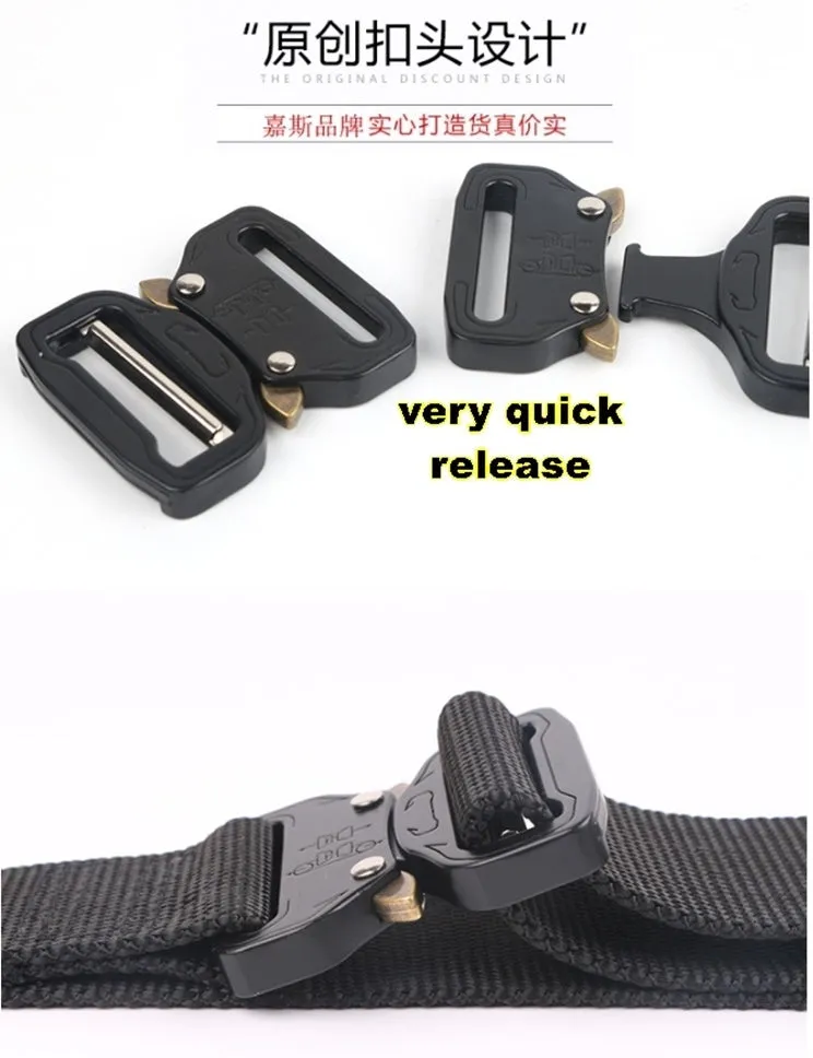 BP257 QR cobra tactical  belt with Heavy-Duty Quick-Release Metal Buckle