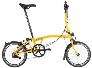 Brompton C Line M6L Black Edition Folding Bike - Bumblebee Yellow