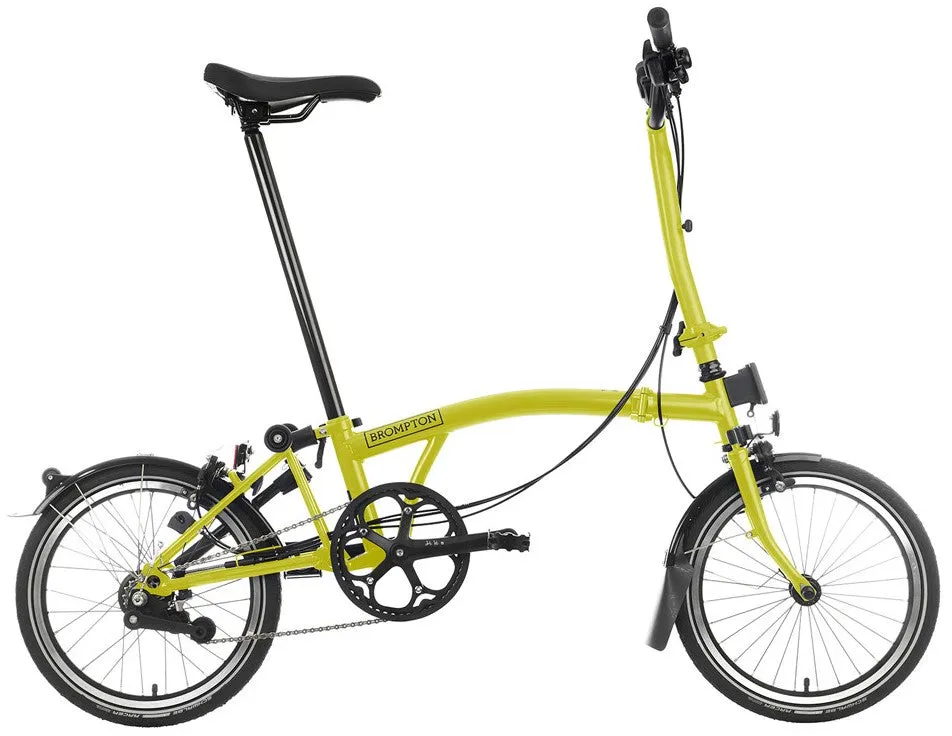 Brompton C Line M6L Black Edition Folding Bike - Yuzu Lime