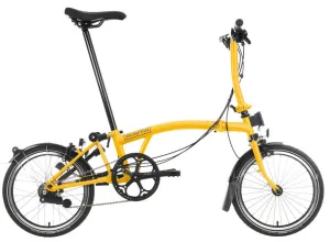 Brompton C Line S6L Black Edition Folding Bike - Bumblebee Yellow