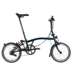 Brompton C Line S6L Black Edition Folding Bike - Ocean Blue