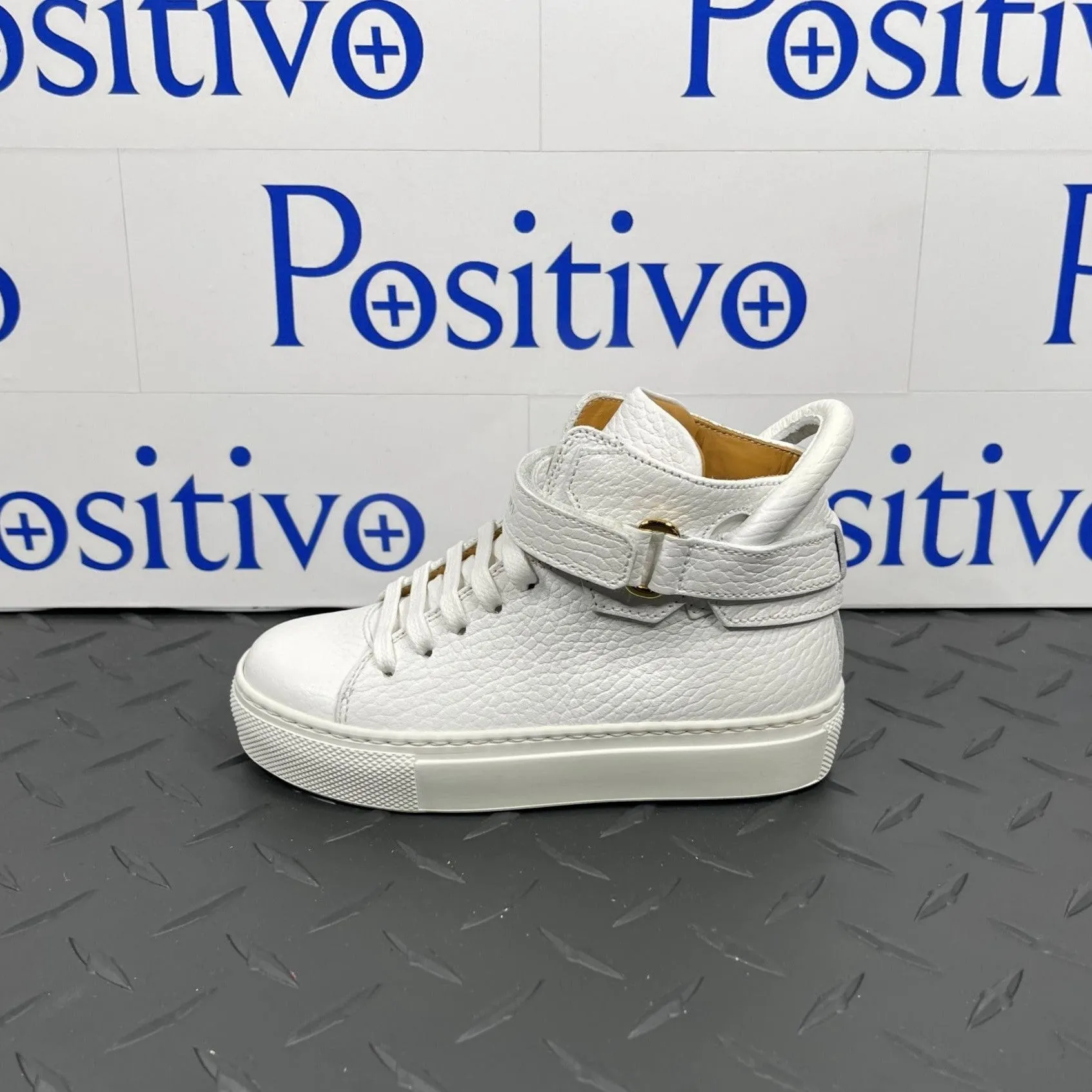 Buscemi 100MM Toddler Alce White Leather Sneakers