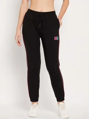 Camla Barcelona Black Cotton Typography Trackpants