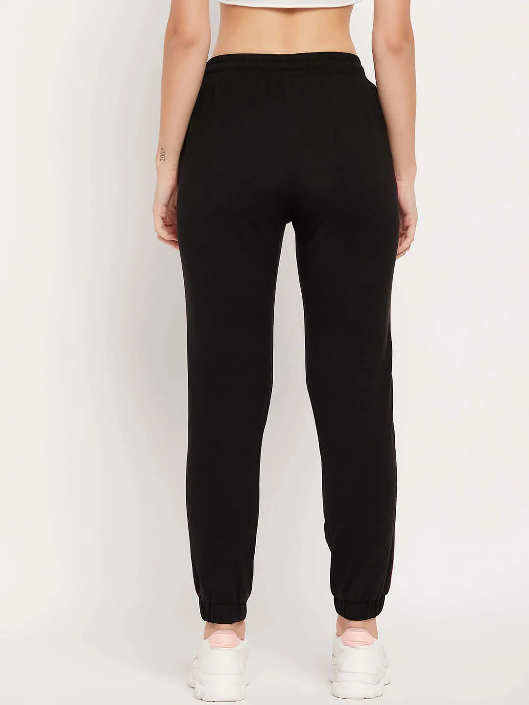 Camla Barcelona Black Cotton Typography Trackpants