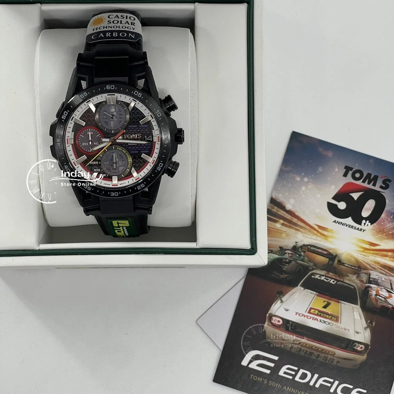 Casio Edifice Men's Watch EFS-S641TMS-1A Edifice Sospensione Sapphire Crystal Genuine Leather Band Solar Powered