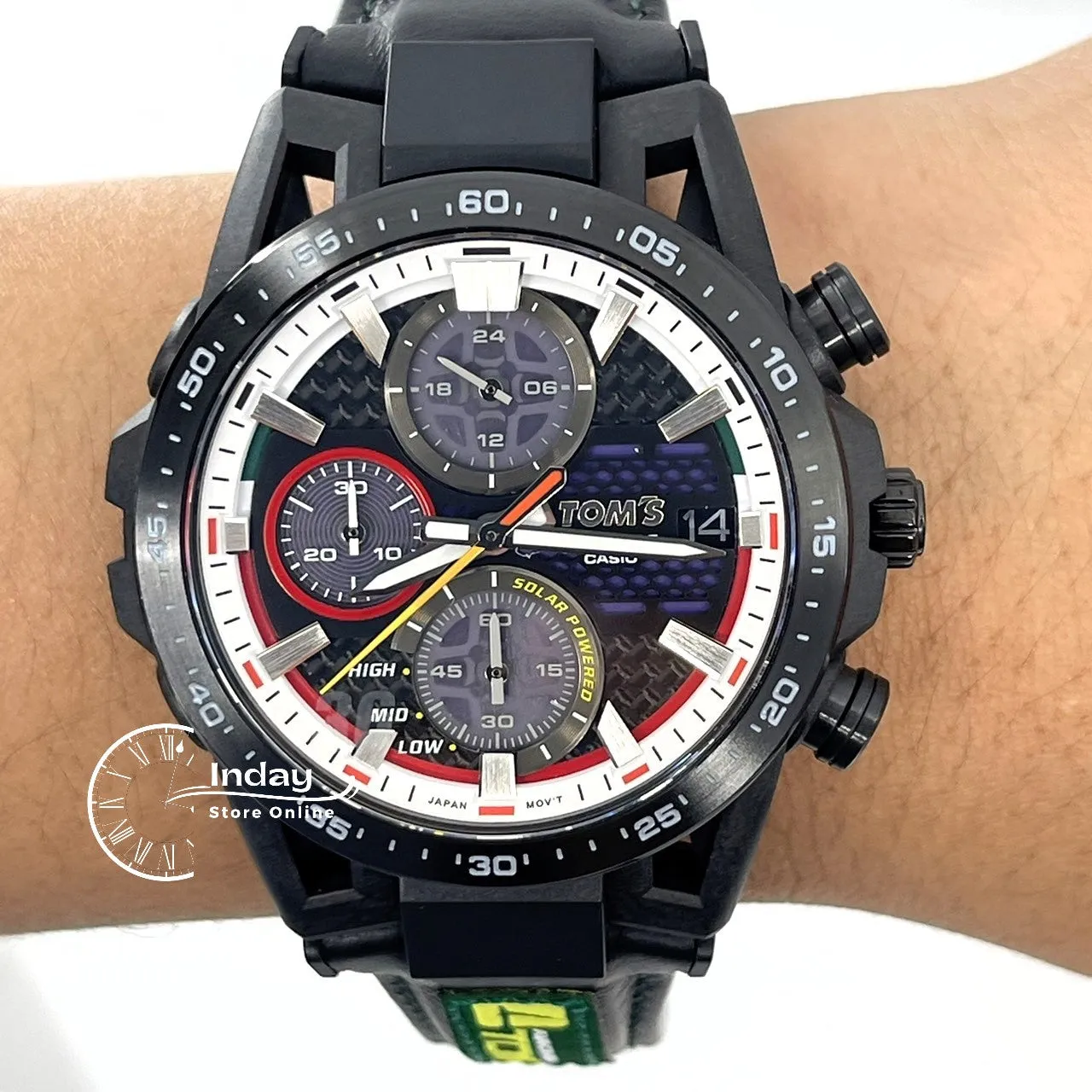 Casio Edifice Men's Watch EFS-S641TMS-1A Edifice Sospensione Sapphire Crystal Genuine Leather Band Solar Powered
